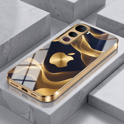Vivo Y400 Pro 5G Luxury Wave Gold Electroplated Glass Phone Back Case