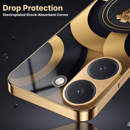 Poco X8 Pro 5G Royal Emblem Gold Electroplated Glass Phone Back Case