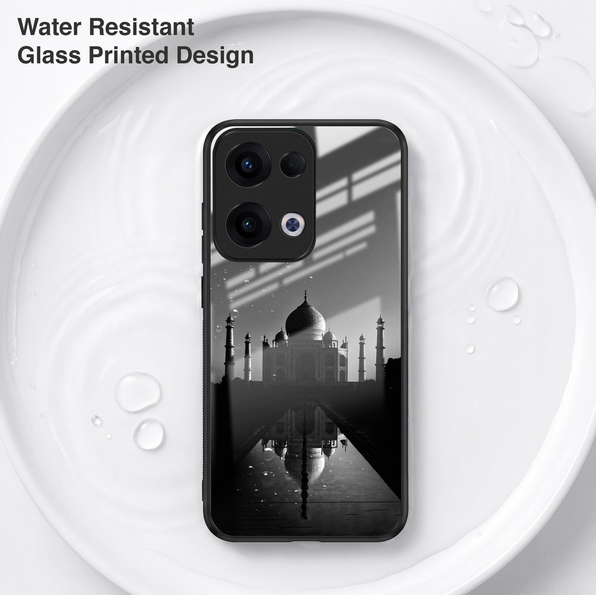Oppo Reno 13 5G Premium Acrylic Shockproof Glass Back Case (Taj Mahal)