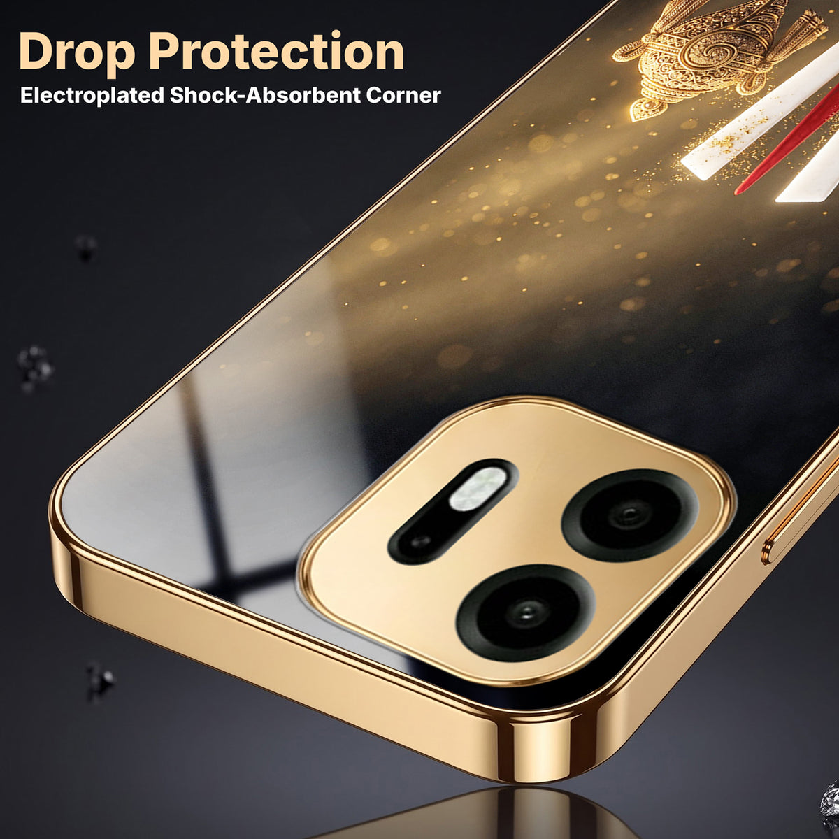 OnePlus N6 5G Royal Heritage Edition Gold Electroplated Glass Phone Back Case