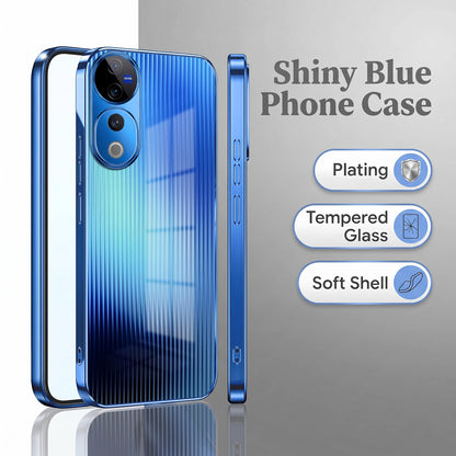 Vivo V40 Pro 5G Aureon X1 Blue Electroplated Glass Phone Back Case