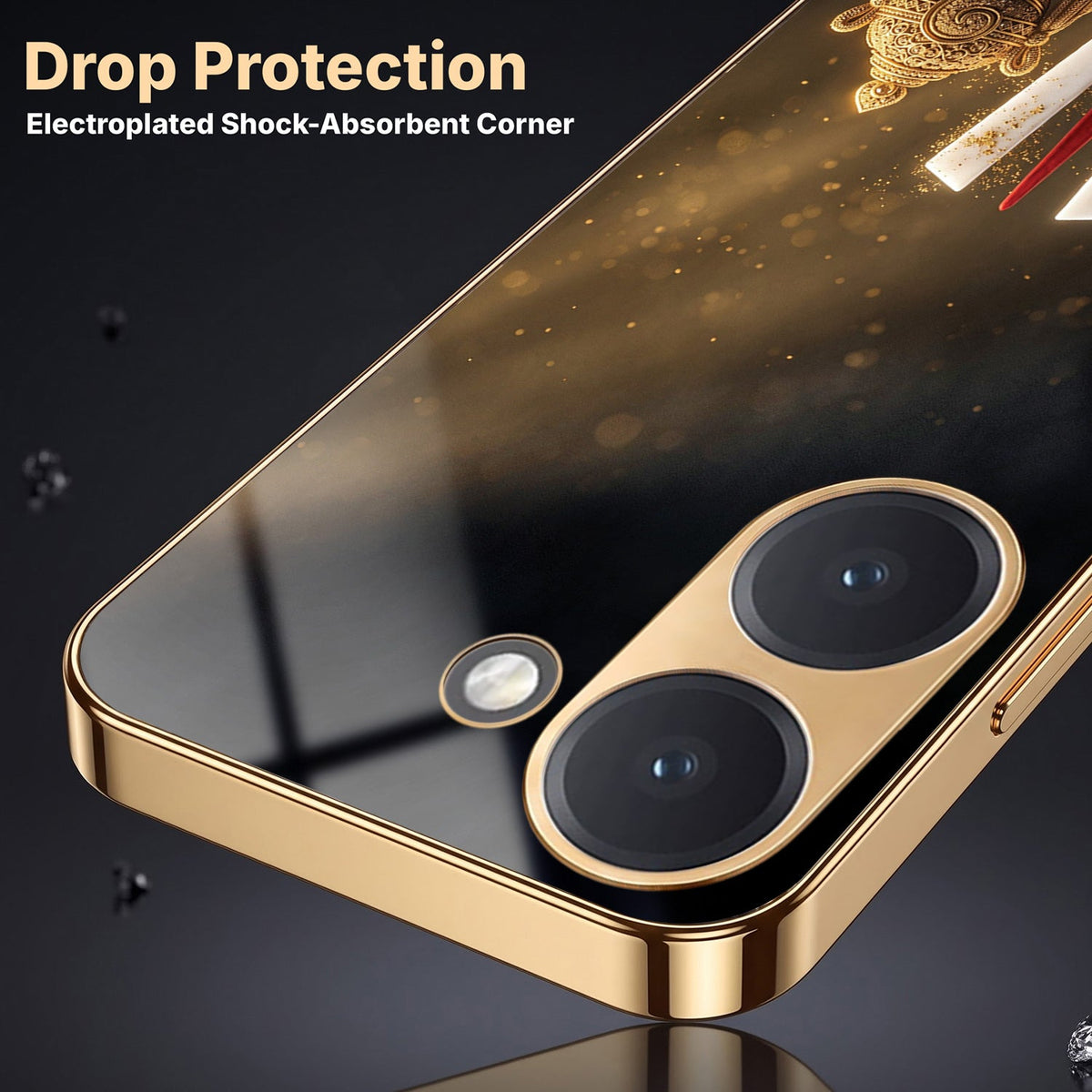Poco X8 Pro 5G Royal Heritage Edition Gold Electroplated Glass Phone Back Case