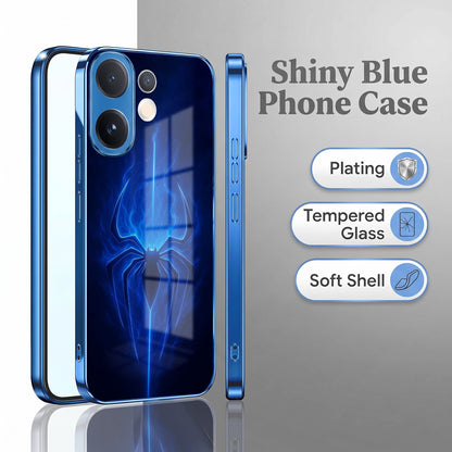Vivo V60 5G Neon Spider Blue Electroplated Glass Phone Back Case