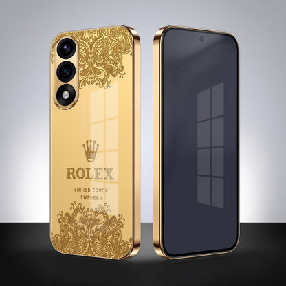 Oneplus Nord 5 5G Rolex Crown Gold Electroplated Glass Phone Back Case