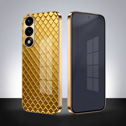 Oneplus Nord 5 5G Golden Criss Cross Gold Electroplated Glass Phone Back Case