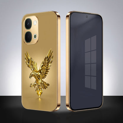 Vivo T5x 5G Golden Eagle Gold Electroplated Glass Phone Back Case
