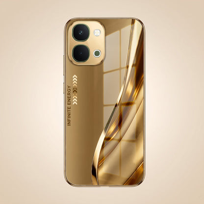 Vivo T5X 5G Luxury Infinity Energy Gold Electroplated Glass Phone Case