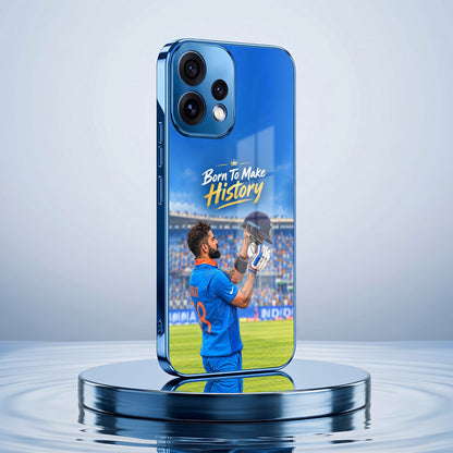 Oppo Reno 15 5G Born TO Make History Blue Electroplated Glass Phone Back Case