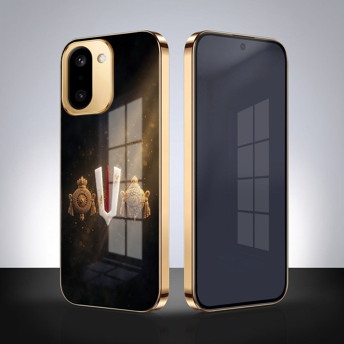OnePlus 15R 5G Royal Heritage Edition Gold Electroplated Glass Phone Back Case