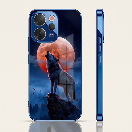 Vivo V70 5G Lunar Wolf Blue Electroplated Glass Phone Back Case