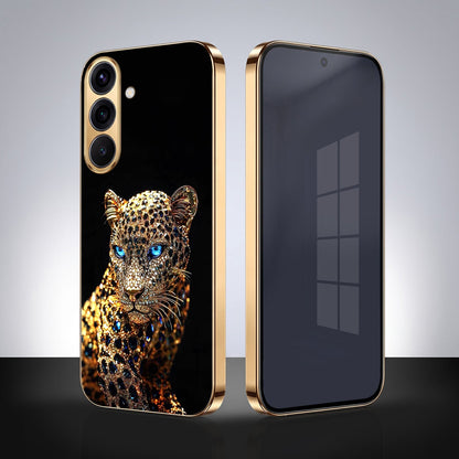 Samsung Galaxy A36 5G Panther Gold Electroplated Glass Phone Back Case
