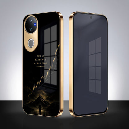 Vivo V50 5G Focus Electroplated Gold Electroplated Glass Phone Back Case