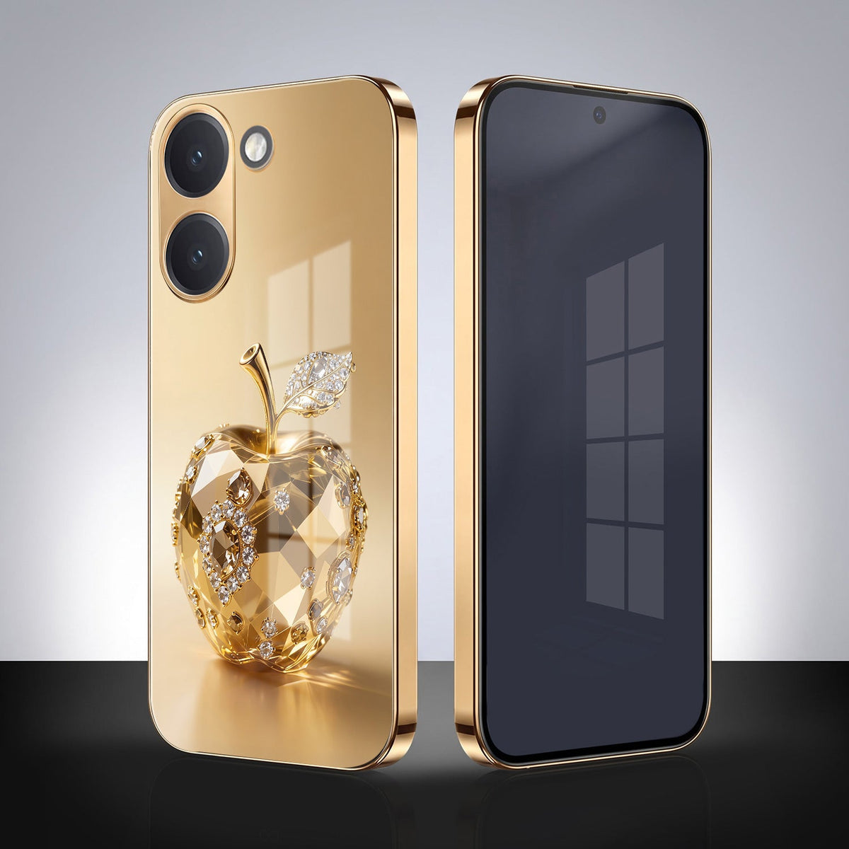 Poco X8 Pro 5G Golden Apple Gold Electroplated Glass Phone Back Case
