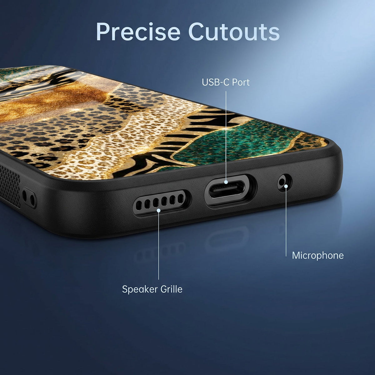 Vivo V50 5G Golden Leopard Acrylic Glass Back Case