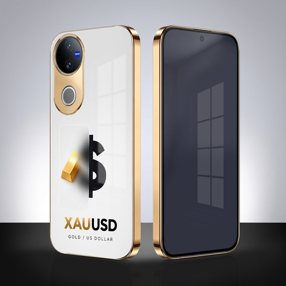 Vivo V50 5G Luxury XAU/USD Gold Electroplated Glass Phone Back Case