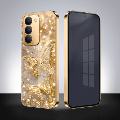 Redmi 15 5G Golden Butterfly Gold Electroplated Glass Phone Back Case