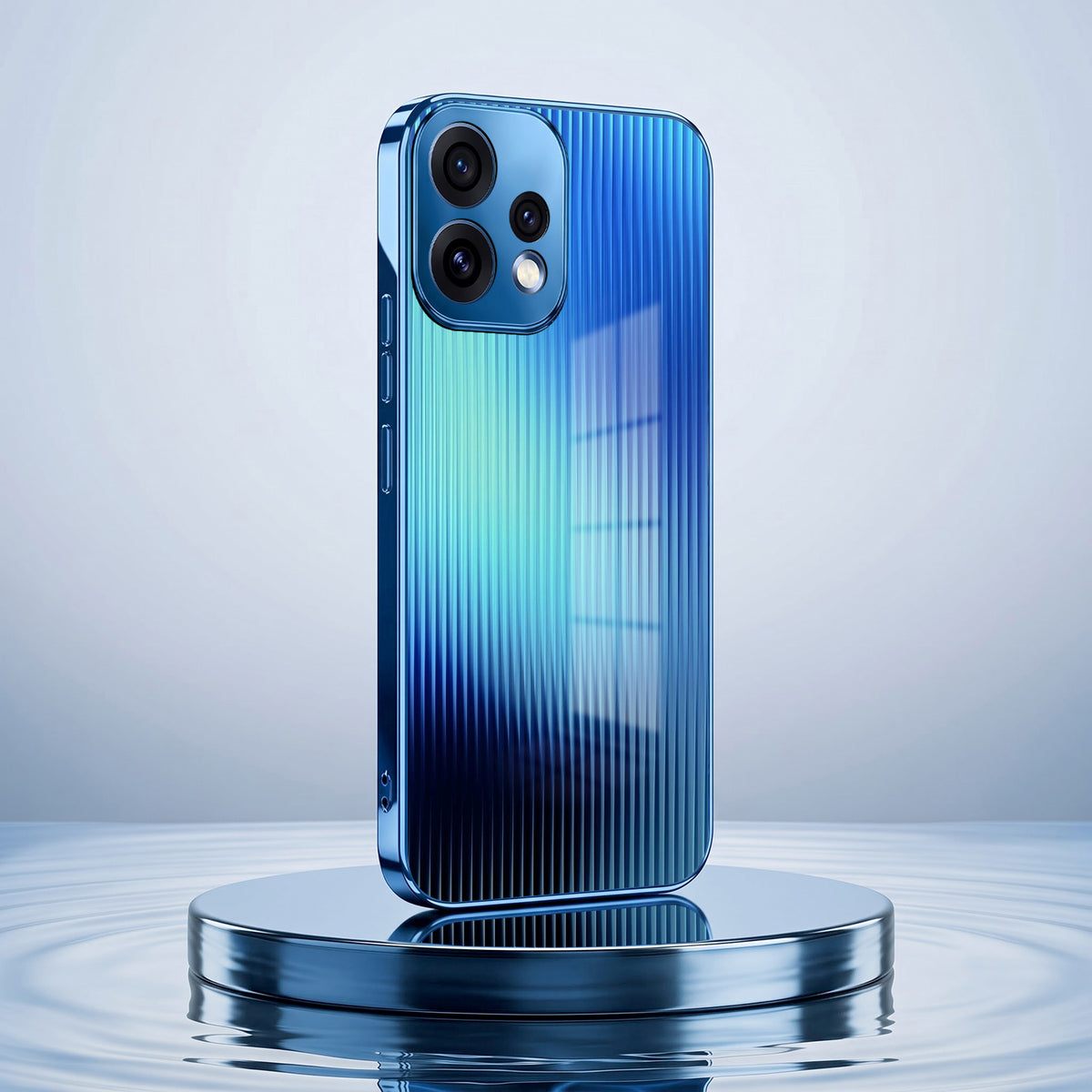 Oppo Reno 15 5G Aureon X1 Blue Electroplated Glass Phone Back Case