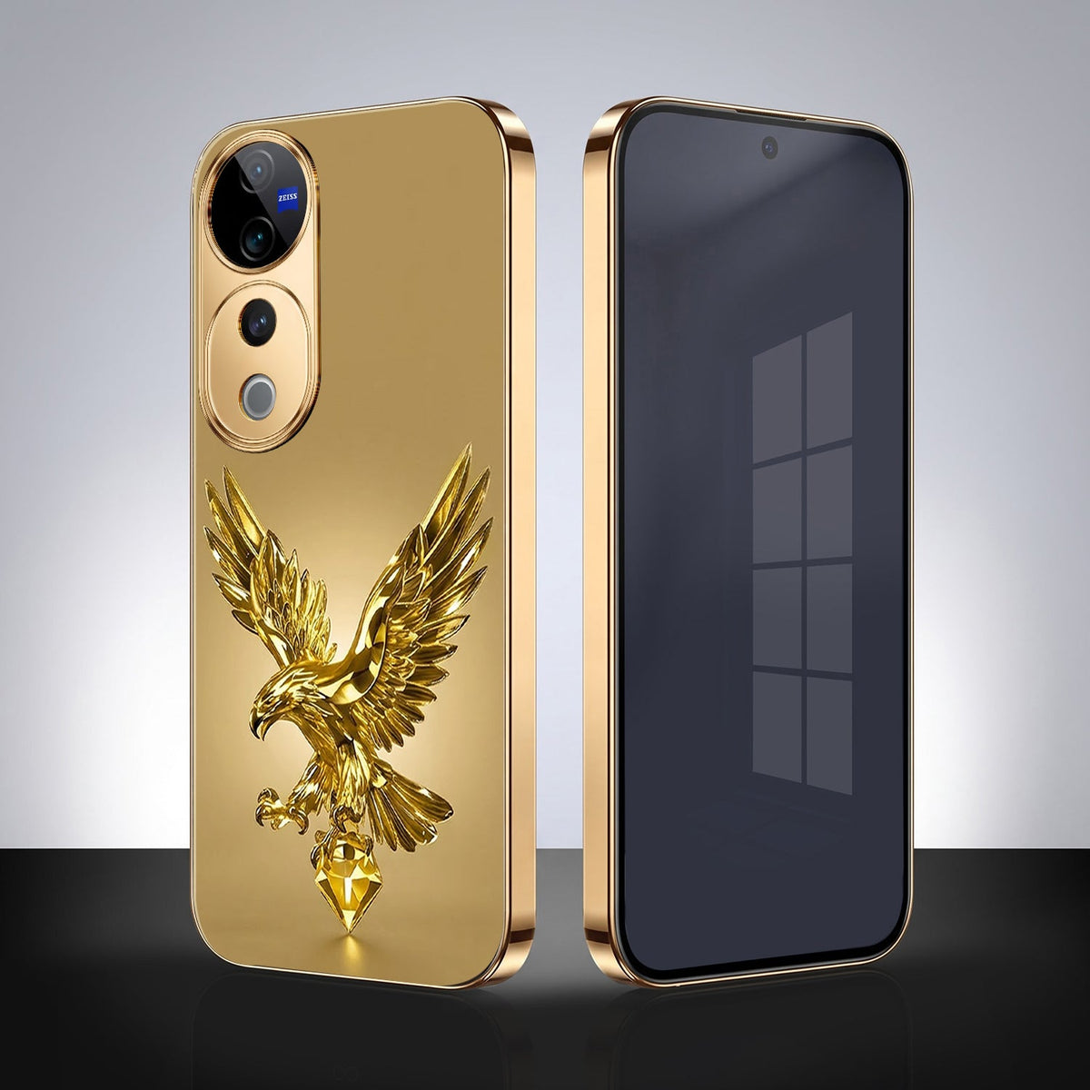 Vivo V40 Pro 5G Golden Eagle Gold Electroplated Glass Phone Back Case