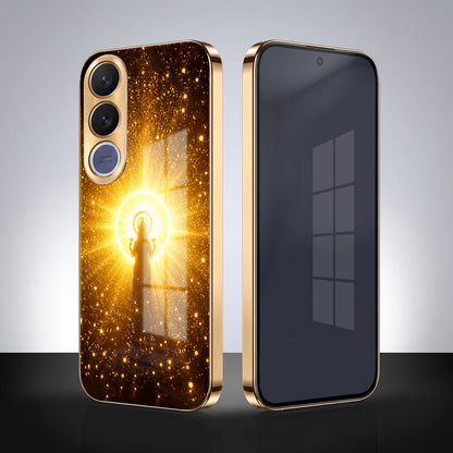 Vivo V70 FE 5G Lakshmi Sacred Gold Electroplated Glass Phone Back Case