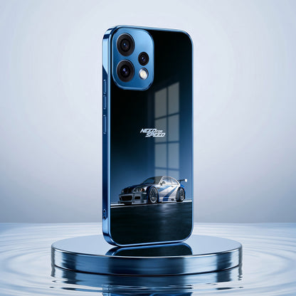 Oppo Reno 15 5G Need For Speed Blue Electroplated Glass Phone Back Case