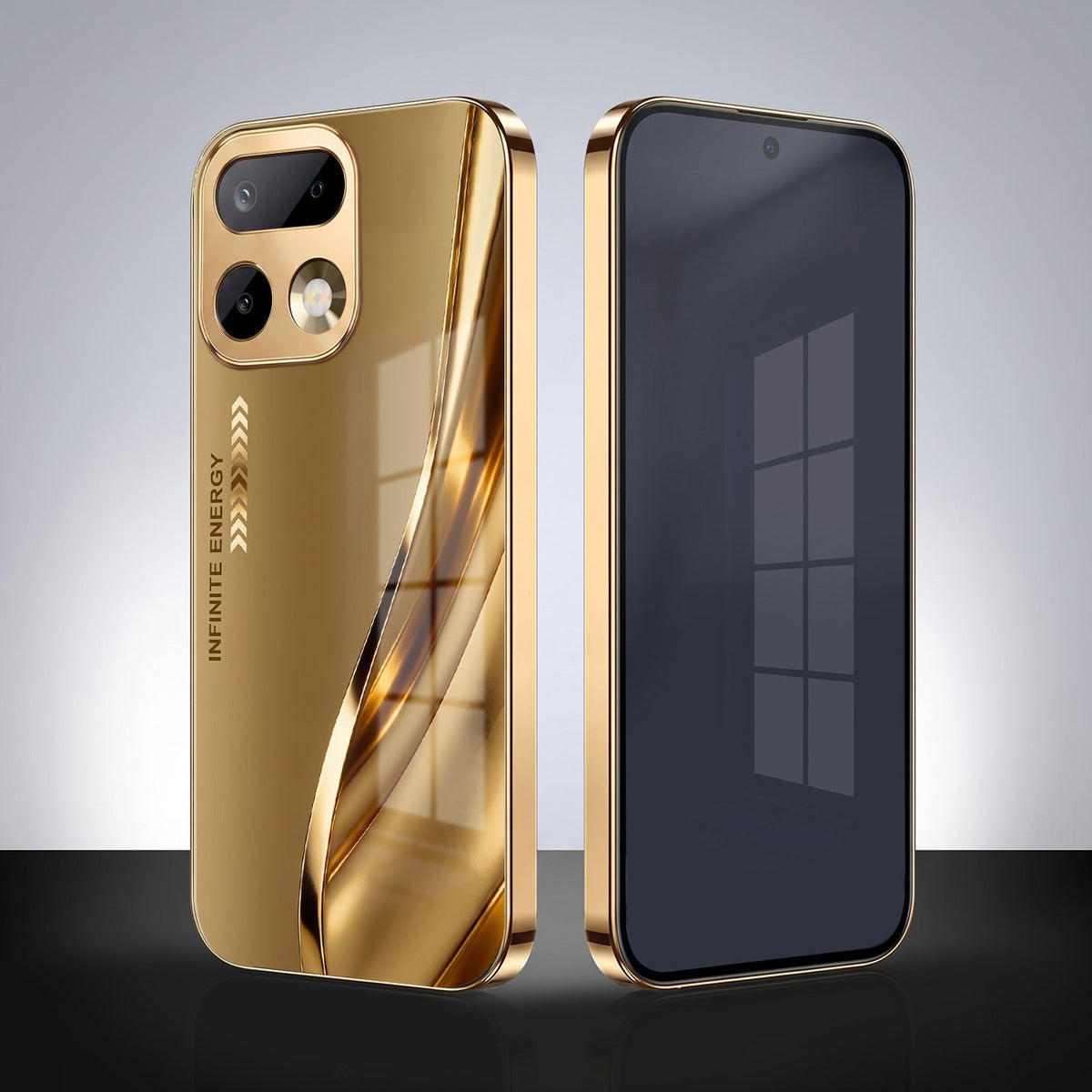 Realme 16 Pro+ 5G Luxury Infinity Energy Gold Electroplated Glass Phone Case