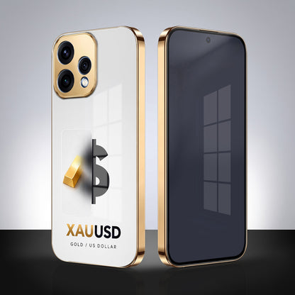 Oppo Reno 15 5G Luxury XAU/USD Gold Electroplated Glass Phone Back Case