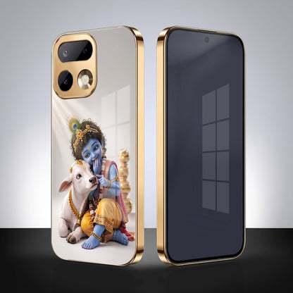 Realme 16 Pro+ 5G Bal Krishna Blessings Gold Electroplated Glass Phone Back Case