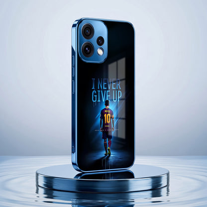 Oppo Reno 15 5G Never Give Up Blue Electroplated Glass Phone Back Case