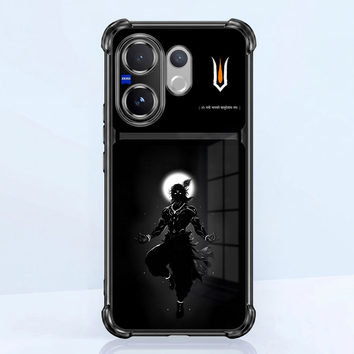 Vivo V60 5G Vasudev Spiritual Shadow Dual-Tone Transparent Black Airbags Case