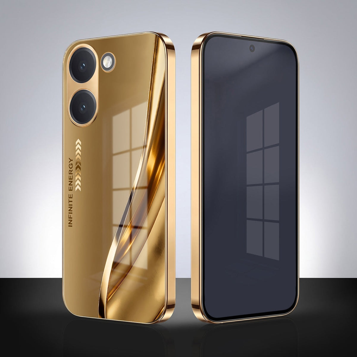 Poco X8 Pro 5G Luxury Infinity Energy Gold Electroplated Glass Phone Case