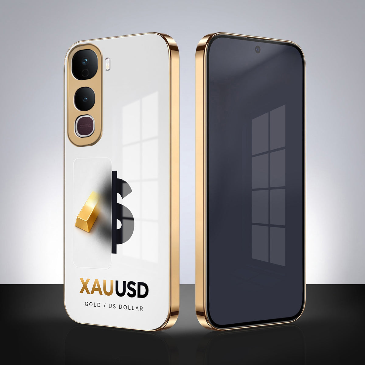 Vivo Y400 Pro 5G Luxury XAU/USD Gold Electroplated Glass Phone Back Case