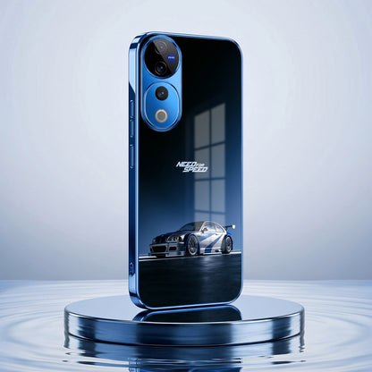 Vivo V40 Pro 5G Need For Speed Blue Electroplated Glass Phone Back Case