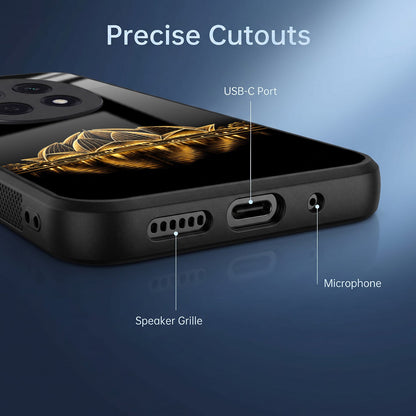 Oppo F29 Pro 5G Premium Acrylic Shockproof Glass Back Case (Golden Lotus)
