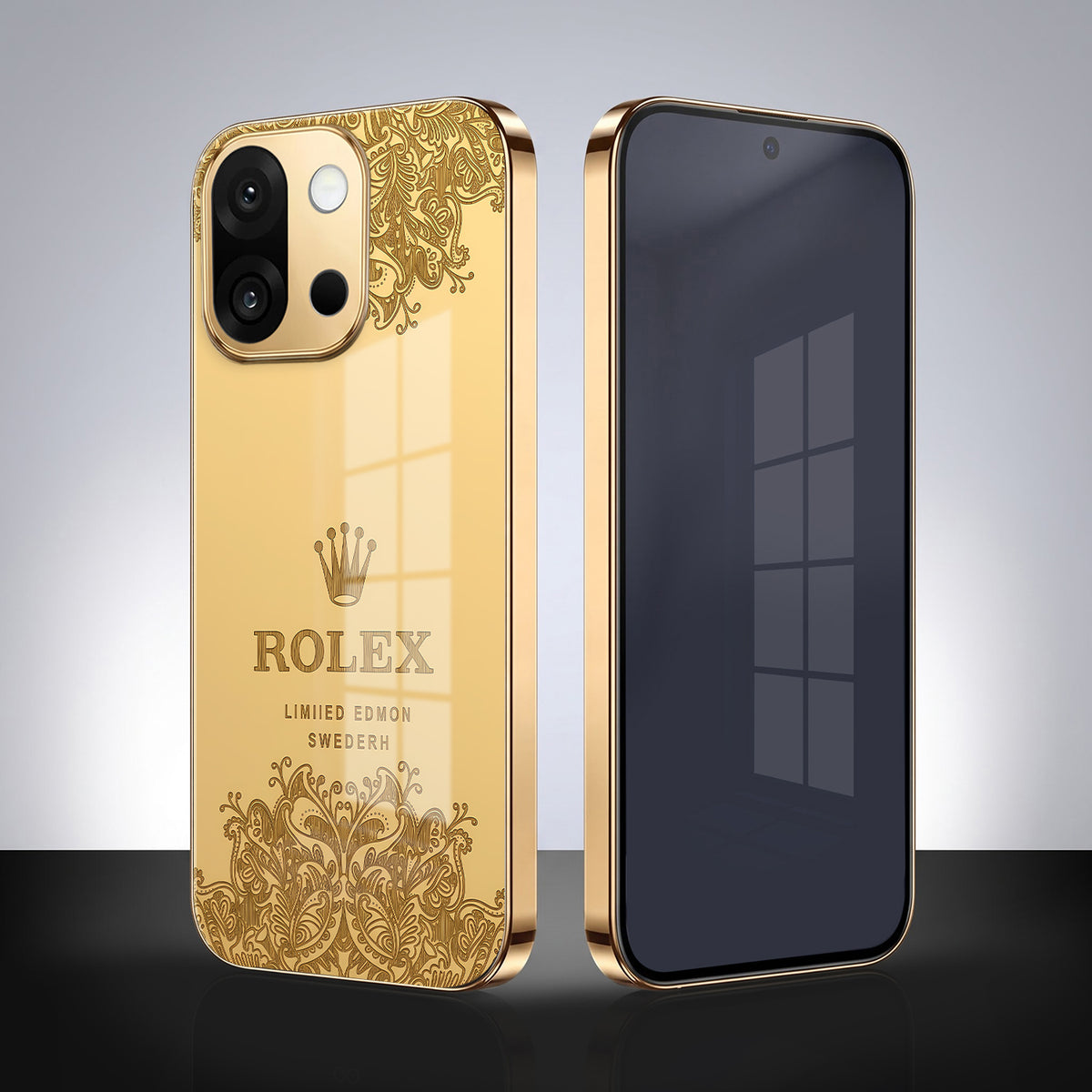 OnePlus 13s 5G Rolex Crown Gold Electroplated Glass Phone Back Case