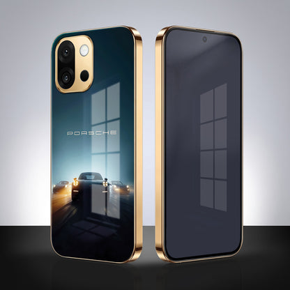 OnePlus 13s 5G Porsche Luxury Gold Electroplated Glass Phone Back Case