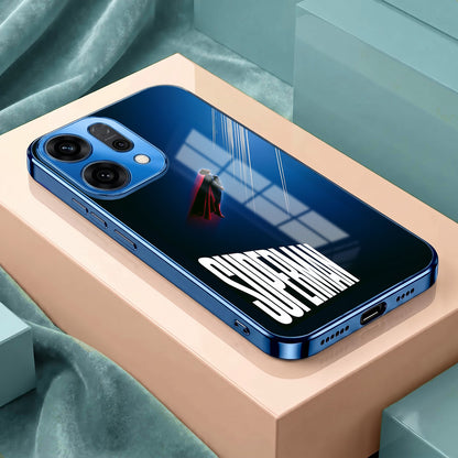 Oppo Reno 14 5G Superman Blue Electroplated Glass Phone Back Case