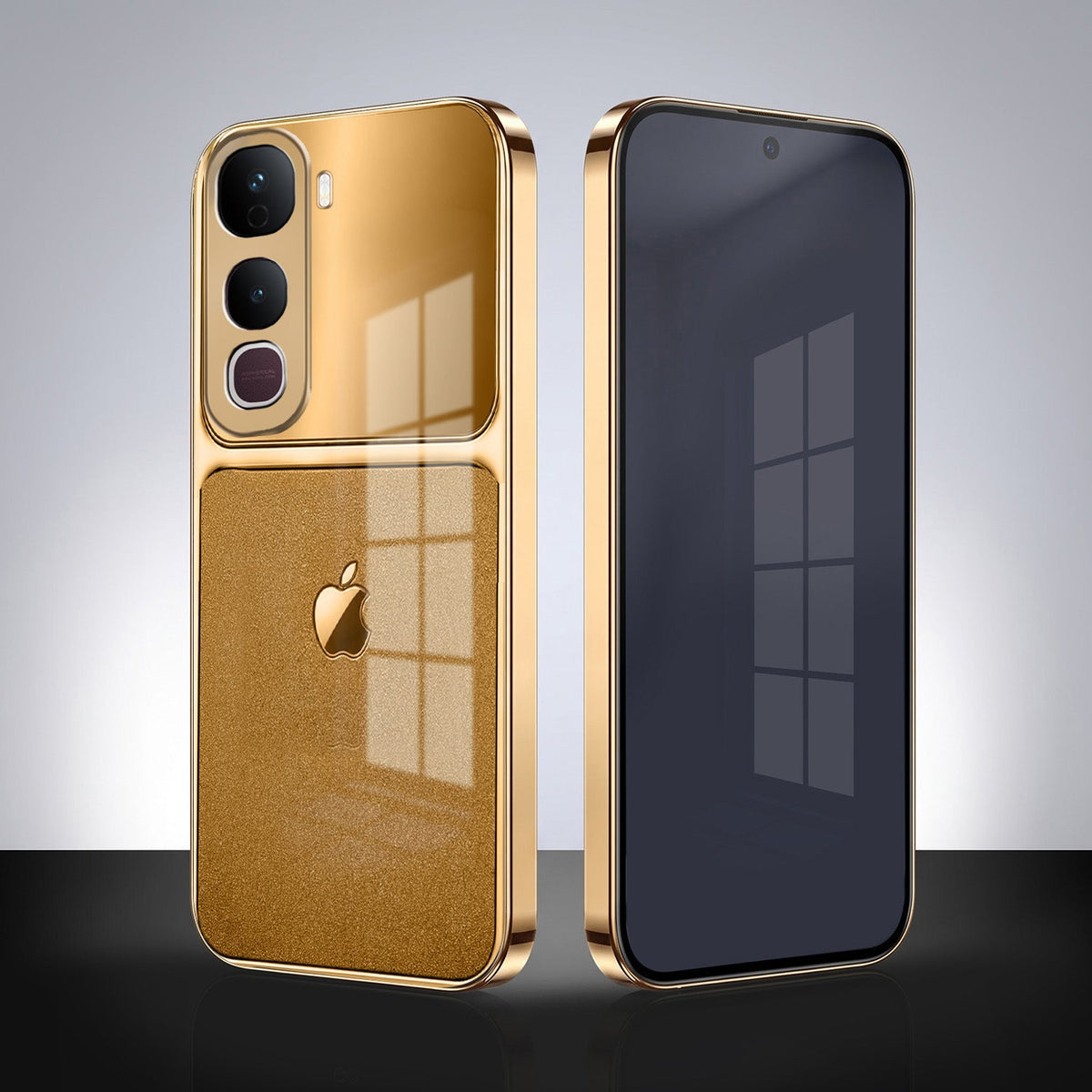 Vivo Y400 Pro 5G Royal Touch Apple Gold Electroplated Glass Phone Back Case