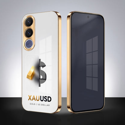 Vivo V70 FE 5G Luxury XAU/USD Gold Electroplated Glass Phone Back Case