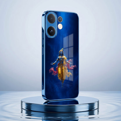 Vivo V60 5G Lord Krishna Blue Electroplated Glass Phone Back Case