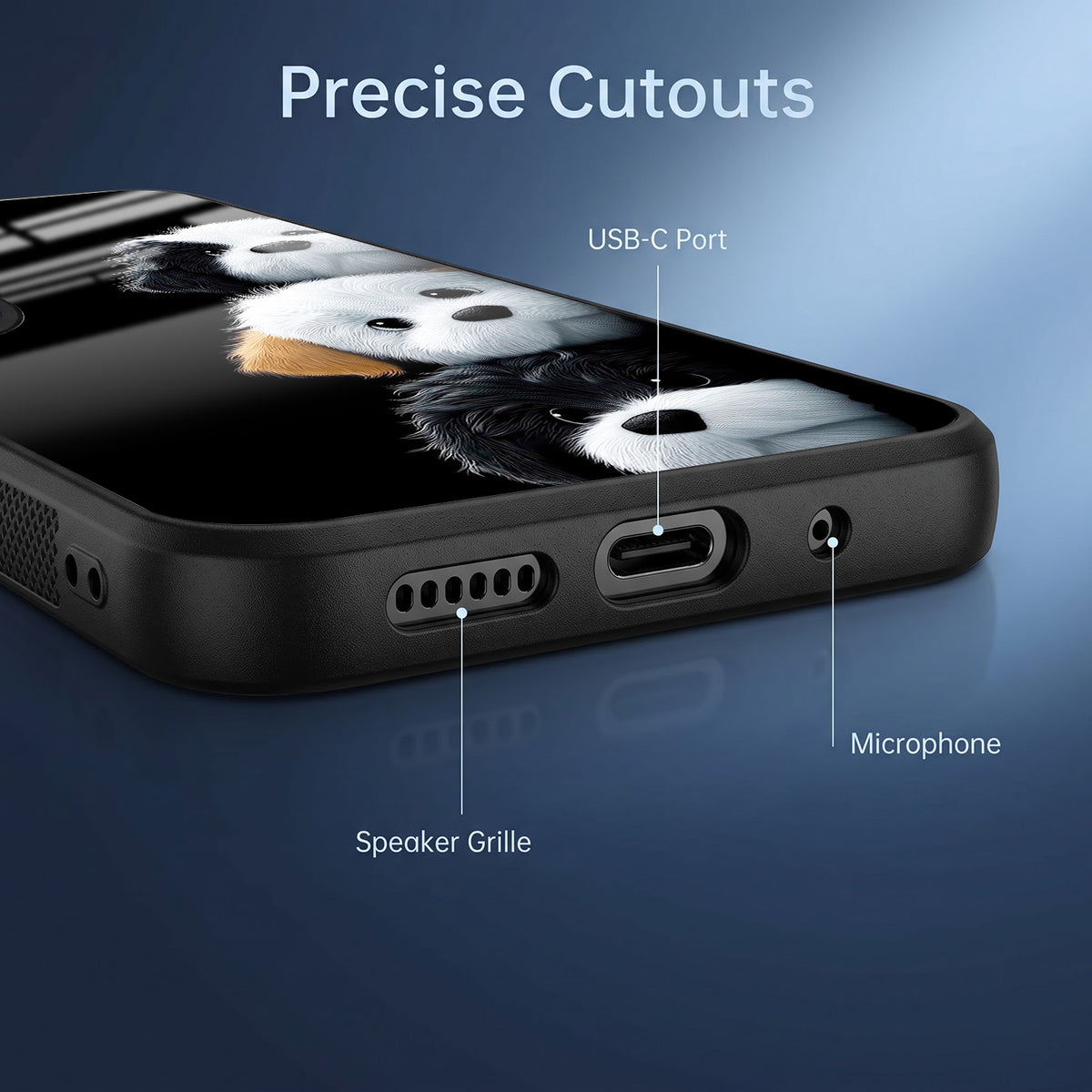 Vivo V60 5G Premium Acrylic Shockproof Glass Back Case (Fluffy Puppies)