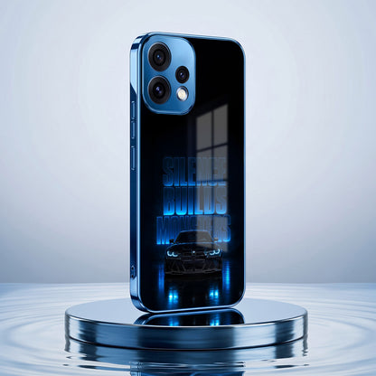 Oppo Reno 15 5G Silence Build Monsters Blue Electroplated Glass Phone Back Case