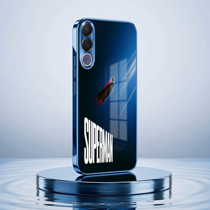 Vivo V70 FE 5G Superman Blue Electroplated Glass Phone Back Case