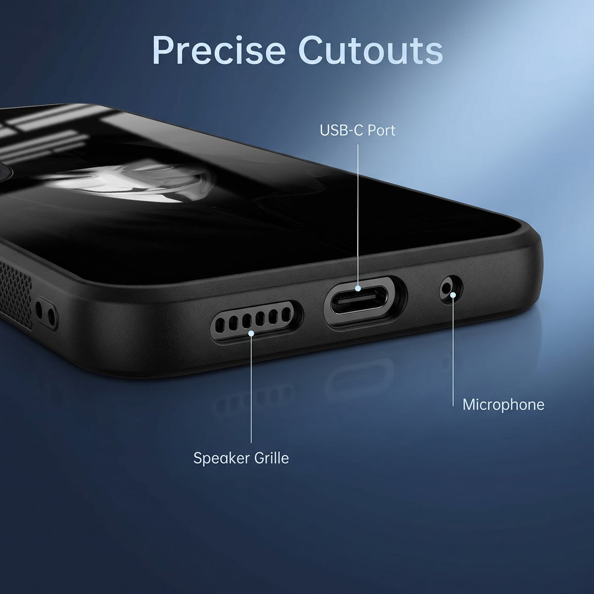 Vivo V60 5G Premium Acrylic Shockproof Glass Back Case (Dark Hacker)