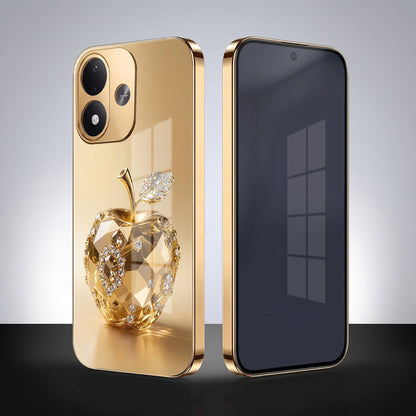 Redmi Note 17 5G Golden Apple Gold Electroplated Glass Phone Back Case