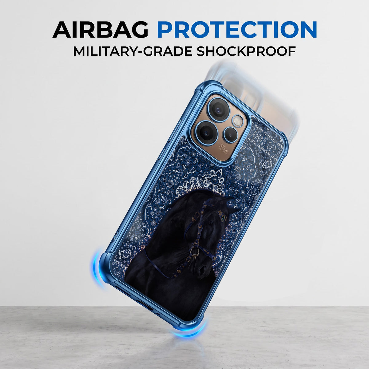 Oppo Reno 15 Pro Mini 5G Premium Royal Horse Airbags Printed Back Case