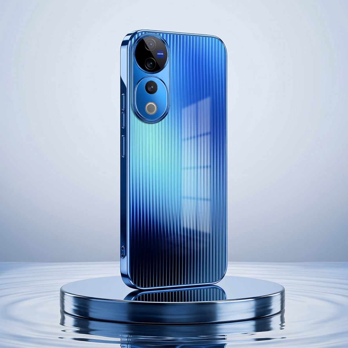 Vivo V40 Pro 5G Aureon X1 Blue Electroplated Glass Phone Back Case