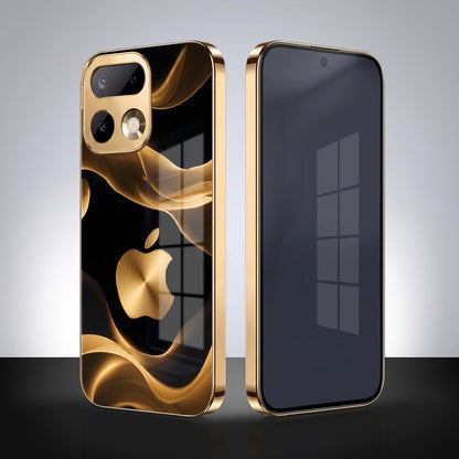 Realme 16 Pro+ 5G Luxury Wave Gold Electroplated Glass Phone Back Case