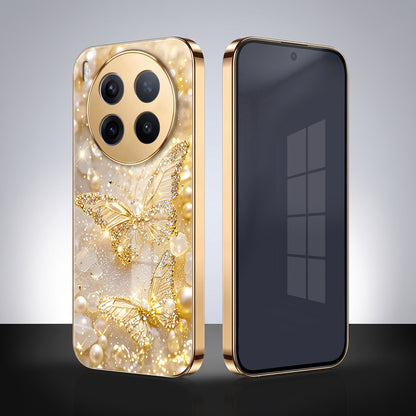 Vivo X300 Pro 5G Golden Butterfly Gold Electroplated Glass Phone Back Case