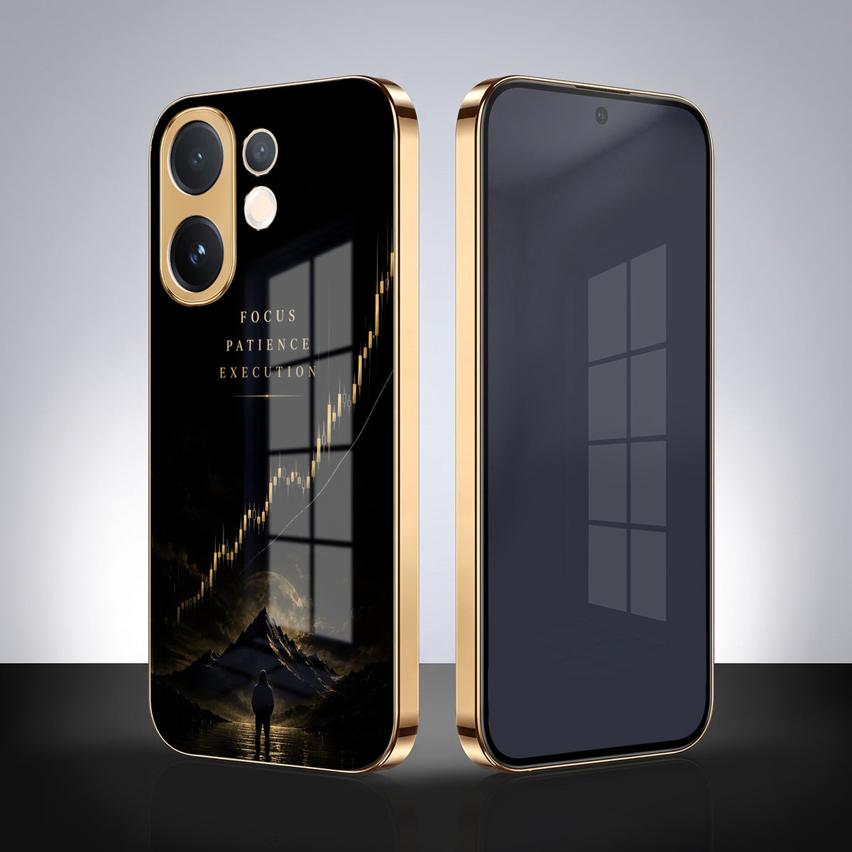 Vivo V60 5G Focus Gold Electroplated Glass Phone Back Case