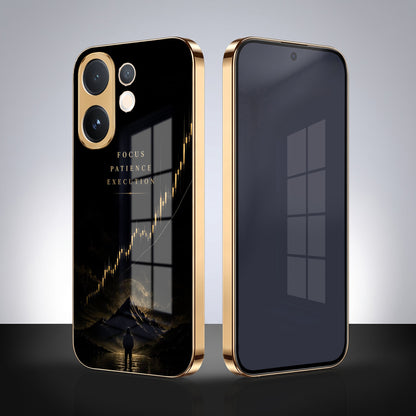 Vivo V60 5G Focus Gold Electroplated Glass Phone Back Case